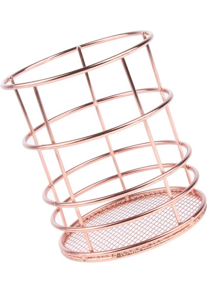 Gül Altın Bakır Tel Örgülü Kalemlik, Fırça Kalem Tutucu - Makyaj Organizatörü (Yurt Dışından)