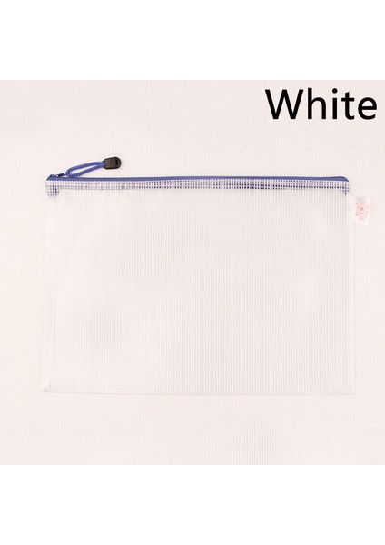 A5 Stili Beyaz A3 A4 A5 A6 Pvc Mesh Fermuarlı Dosya Çantası Depolama Belge Klasörü Koruyucu Cep Kılıfı (Yurt Dışından)