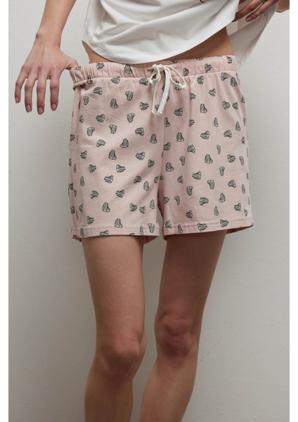 Kadın Pamuklu Şort Pijama Altı