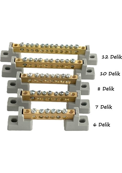 Nötr Barası 12 Delik 80A ( 6,5 x 9 ) 5 Adet