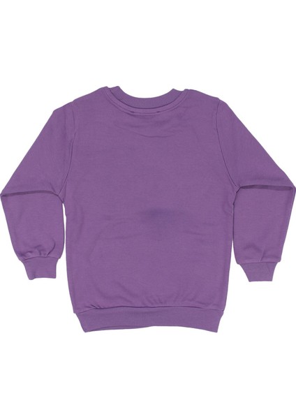 Kız Çocuk Mor Zürafa Baskılı Tek Üst Sweat - 1013328 fiyatları