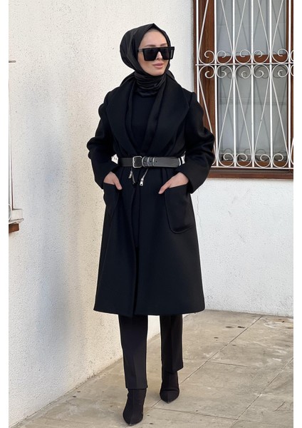 Fermuar Detay Kaşe Kap 36411 Siyah