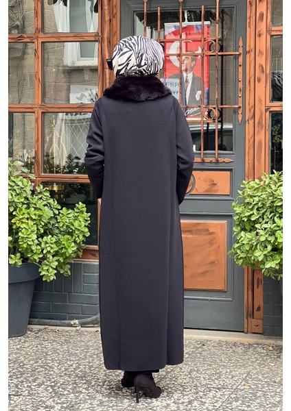Nurcan Çetin Yakası Kürk Detaylı Hırka NR117 Siyah indirimleri