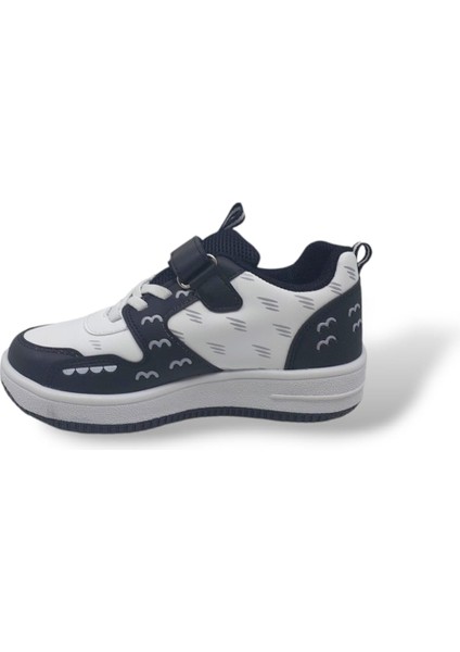 Siyah Beyaz Bantlı Çocuk Spor Ayakkabı modelleri