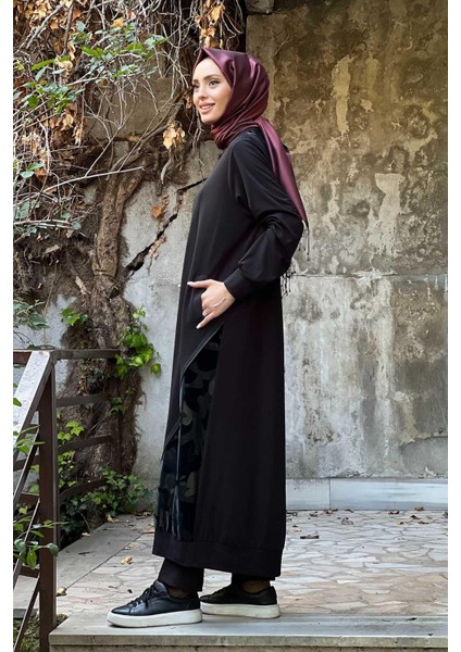 Nurcan Çetin Fermuar Detaylı Ferace 16920 Siyah fiyatları