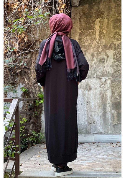 Nurcan Çetin Fermuar Detaylı Ferace 16920 Siyah fırsatları