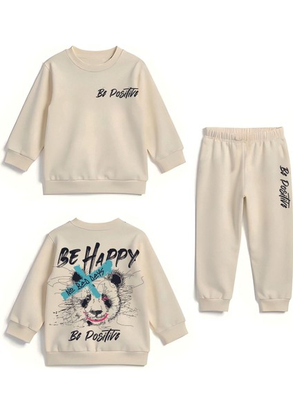 Premium Be Happy Positive Baskılı Alt Üst Çocuk Takım 22524 fiyatları