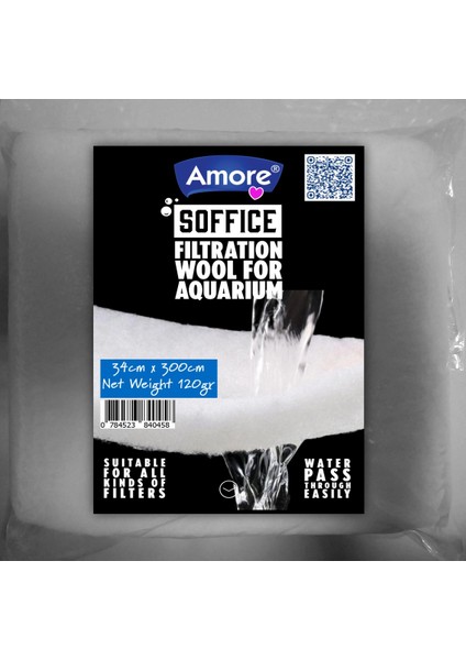 Akvaryum 120GR Silikonsuz Filtre Elyafı 34CM x 300CM Soffice
