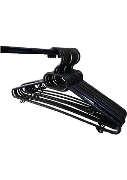 12 Adet Siyah Plastik Elbise Askısı 12'li Set fiyatları