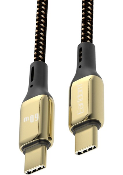 EC-141C 3m 60W Type-C To Type-C Pd Hızlı Şarj Kablosu - Gold