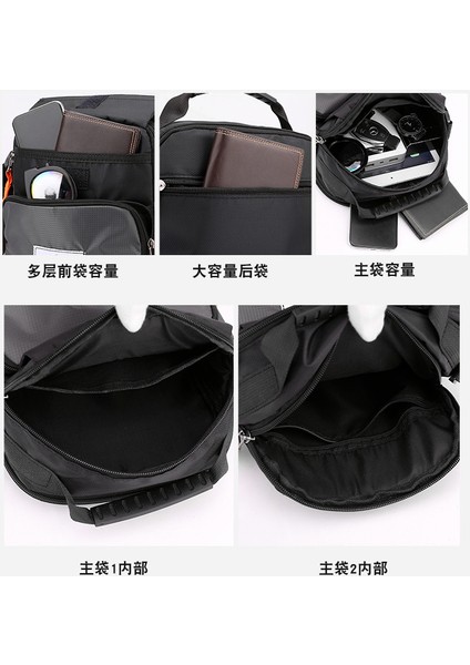 Yeni Erkek Basit Rahat ve Dayanıklı Omuz Çantası Büyük Kapasiteli Çok Cepli Oxford Kumaş Crossbody Çanta (Yurt Dışından) fırsatları