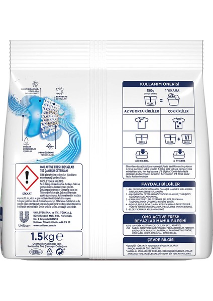 Active Fresh Beyazlar Toz Deterjanı 1.5 KG