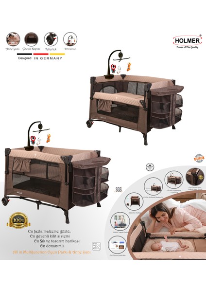 Maxi Comfort Coolstyle Anne Yanı-Deluxe Kumaş Premium Oyun Parkı Bej + Aloevera Yatak 70X110 cm fiyatları