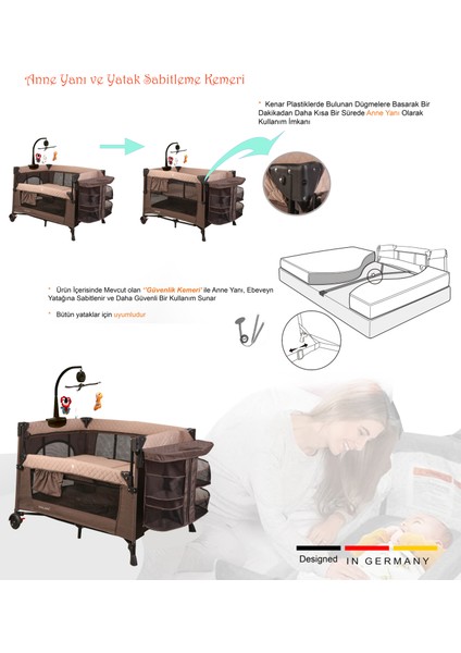 Maxi Comfort Coolstyle Anne Yanı-Deluxe Kumaş Premium Oyun Parkı Bej + Aloevera Yatak 70X110 cm fırsatları
