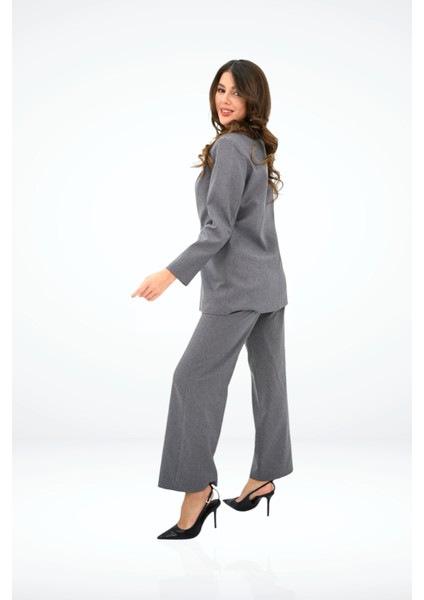 Kadın Biye Detaylı Blazer Ceket Takım 0120-25 modelleri