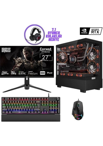 DRX7221 I5 14400F 32GB Ddr5 Ram 1tb Nvme 8gb RTX4060 27 Inç 240Hz Curved Oyuncu Bilgisayarı