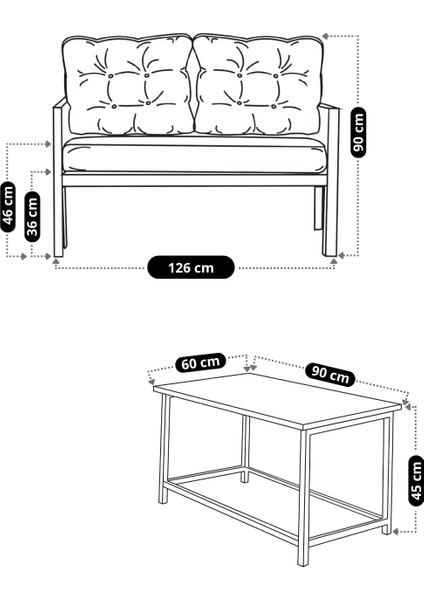 Kavacık 2+2 Sehpalı Bahçe Mobilya Takımı