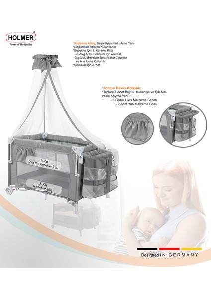 Coolstyle Anne Yanı Cibinlikli Oyun Parkı/park Yatak 70 x 110 cm + Aloevera Yatak fırsatları