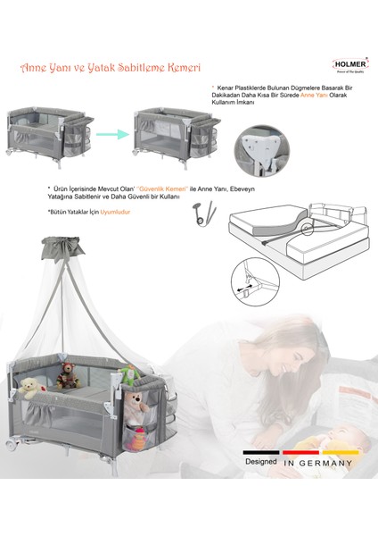 Coolstyle Anne Yanı Cibinlikli Oyun Parkı/park Yatak 70 x 110 cm + Aloevera Yatak indirimleri