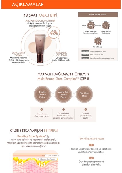 Yoğun Kapatıcılık Sağlayan Bitkisel İçerikli BB Krem M Choboyang BB Cream SPF/PA++ 50ml No.21