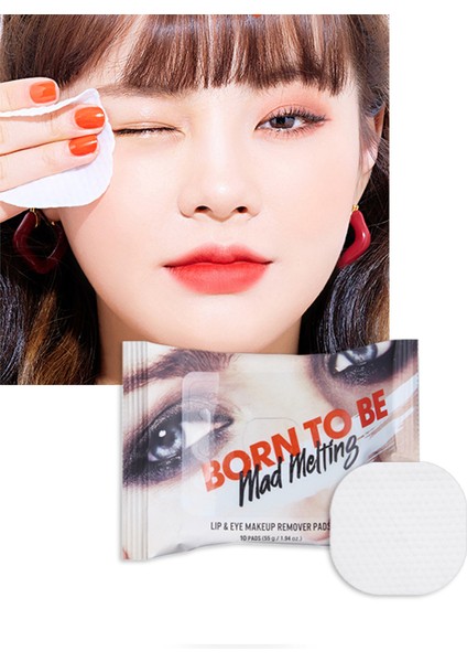 Dudak & Göz Makyajı Temizleme Pedi A'PIEU Born To Be Mad Melting Lip&Eye Makeup Remover Pads 10Adet