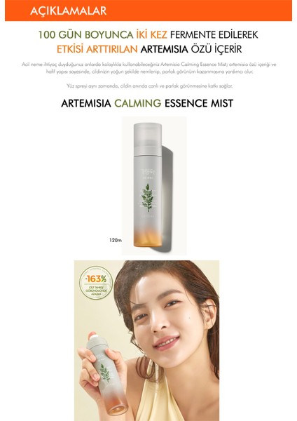 Nemlendirici & Gerginlik Görünümünü Azaltıcı Mist Artemisia Calming Essence Mist 120ML