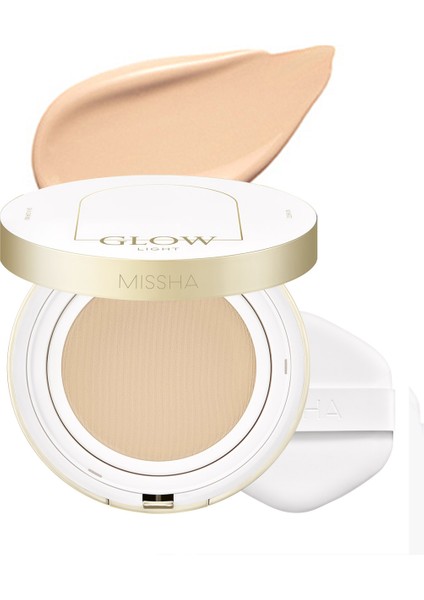 Işıltılı ve Cam Cilt Görünüm Sunan Cushion SPF37+++GLOW Cushion Light (No.23 Sand)