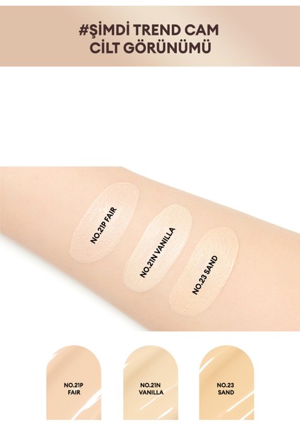 Işıltılı ve Cam Cilt Görünüm Sunan Cushion SPF37+++GLOW Cushion Light (No.23 Sand)