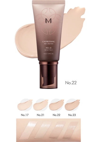 Yoğun Kapatıcılık Sağlayan Bitkisel İçerikli BB Krem M Choboyang BB Cream SPF30/PA++ No.22