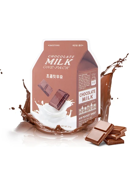 Pürüzsüzleştirici Yaprak Maske (Çikolata-Süt) A'PIEU Chocolate Milk One-Pack