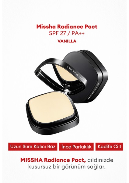 Aydınlık ve Pürüzsüz Görünüm Sunan Kompakt Pudra Radiance Pact SPF27/PA++ (Vanilla)