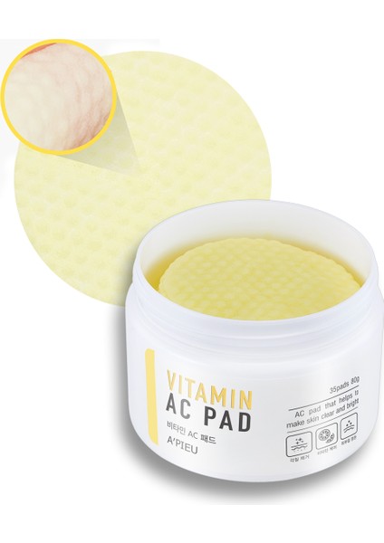 Vitamin İçerikli Canlandırıcı Pürüzsüzleştirici Pamuk Ped (35ad) A'PIEU Vitamin AC Pad