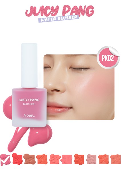 Meyve Kokulu, Nemlendirici Etkili, Doğal Görünümlü Sıvı Allık A'PIEU Juicy-Pang Water Blusher (PK02)