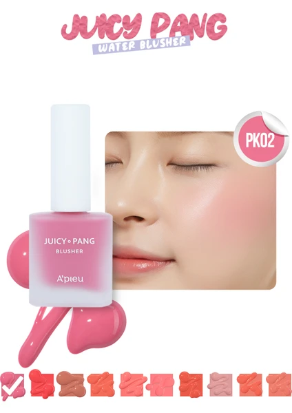 Meyve Kokulu, Nemlendirici Etkili, Doğal Görünümlü Sıvı Allık A'PIEU Juicy-Pang Water Blusher (PK02)