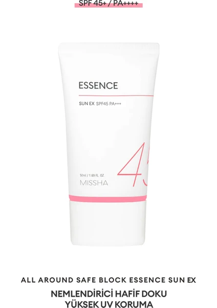 Aydınlatıcı Nemlendirici Güneş Kremi All Around Safe Block Essence Sun EX SPF45/PA+++ 50ml