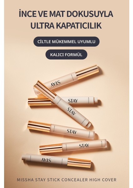 Yüksek Kapatıcı ve Uzun süre Kalıcı Stick Concealer Stay Stick Concealer High Cover 21P (Fair)