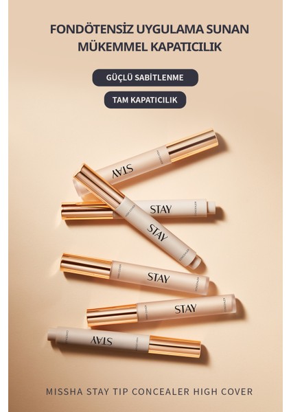 İnce Dokulu Pürüzsüz Görünüm Sağlayan Concealer Stay Tip Concealer High Cover 23(Sand)