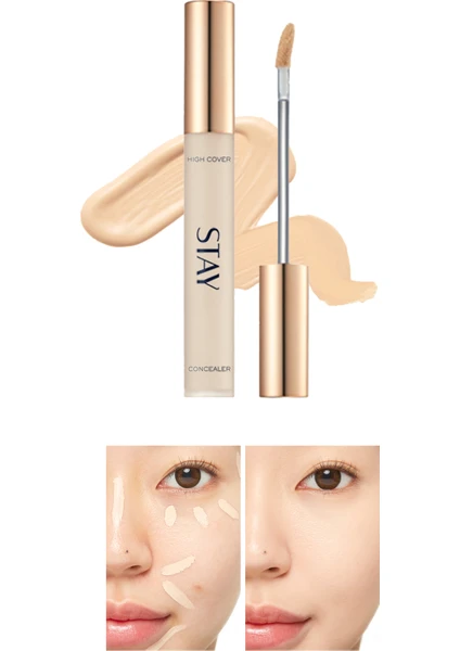 İnce Dokulu Pürüzsüz Görünüm Sağlayan Concealer Stay Tip Concealer High Cover 21N(Vanilla)