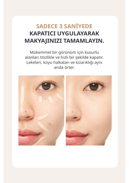 İnce Dokulu Pürüzsüz Görünüm Sağlayan Concealer Stay Tip Concealer High Cover 21N(Vanilla)