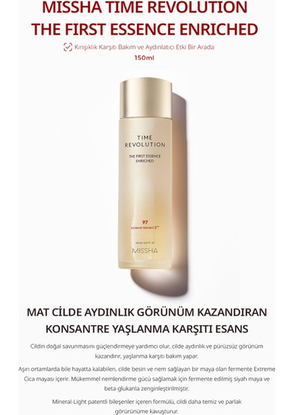 Mıssha-Time Revolution The First Essence Enriched-Zenginleştirilmiş Esans 150 ml