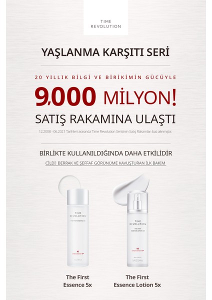 Ton Eşitleyici & Yaşlanma Önleyici Losyon Time Revolution The First Essence Lotion 5x