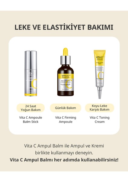 Leke Karşıtı C Vitamini İçerikli Esnek Görünüm Sağlayan Ampul Stick Vita C Plus Ampoule Stick