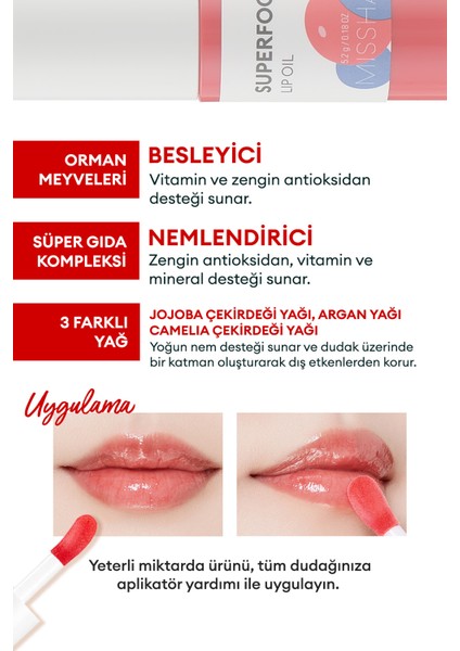 Mıssha Dudak Bakım Yağı - Super Food Lip Oil Berry