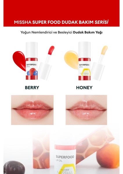 Mıssha Dudak Bakım Yağı - Super Food Lip Oil Berry