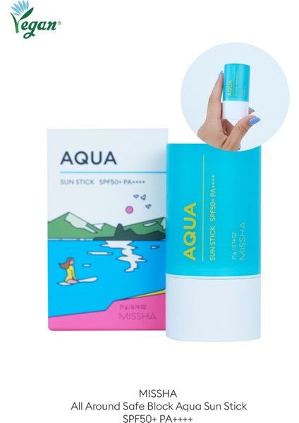 Serinletici Etkili Tere Dayanıklı Stick Güneş Kremi All Around Safe Block Aqua SunStick SPF50+PA++++ 21G