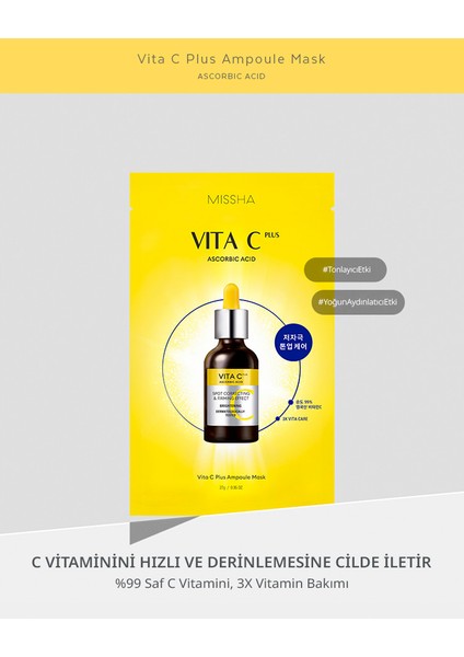 Leke Karşıtı C Vitamini İçerikli Aydınlatıcı Maske Vita C Plus Ampoule Mask