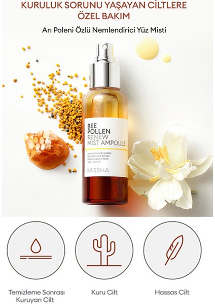 Yıpranmış Cansız Ciltler İçin Arı Poleni İçerikli Ampül Mist Bee Pollen Renew Ampoule Mist