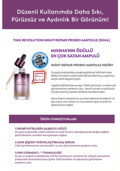 Yaşlanma Karşıtı Probiyotik İçerikli Ampul 50ml Time Revolution Probio Ampoule