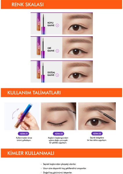 Kalıcı Likit Kaş Şekillendirici Ultra Powerproof Eyebrow Liquid [Dark Brown]