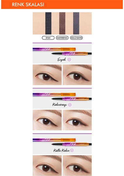Suya Dayanıklı Kalıcı Jel Göz Kalemi Ultra Powerproof Pencil Eyeliner Ash Brown fırsatları